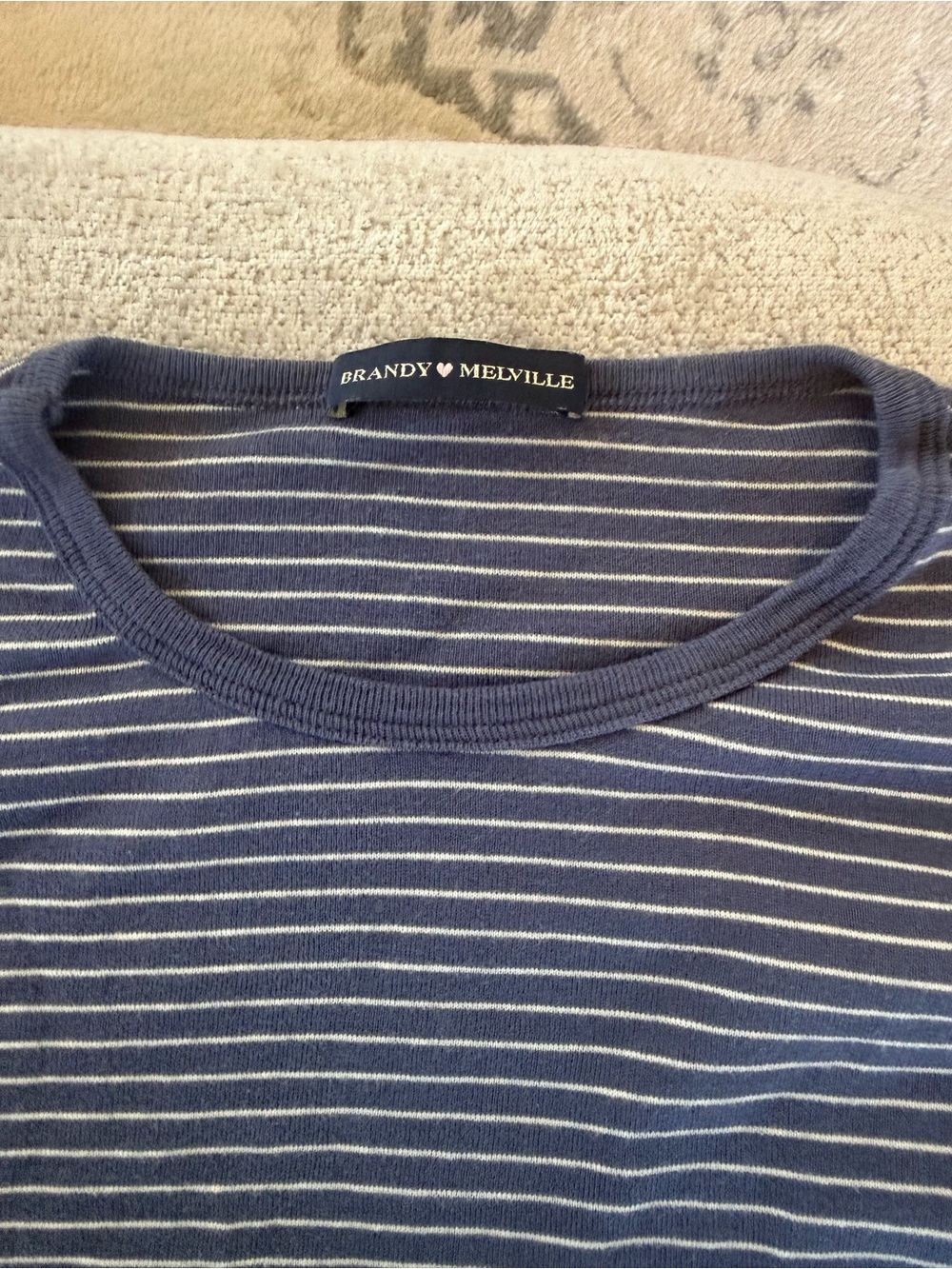 Brandy Melville Blue & White Striped Long Sleeve Top 🤍💙 - Picture 2 of 2